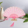 thumbnail image 4 of Unique Bargains Elegant Cherry Blossom With Tassel Folding Fan 1 Pc Pink, 4 of 5