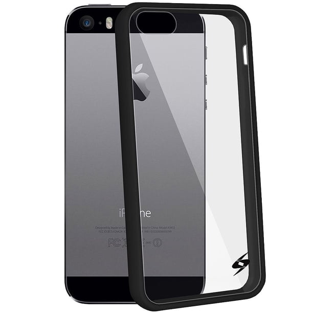 Shockproof Clear Case Black Trim Bumper Premium Hd Tempered Glass Combo For Iphone 5 Iphone 5s Iphone Se 16 Walmart Com