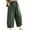 Green womens pants, variant on Wycnly on Sale Capris for Women Womens Loose Cropped Pants Casual Solid Elastci Waist Straight Leg Crop Trousers Vintage Cotton Linen Pants with Pockets