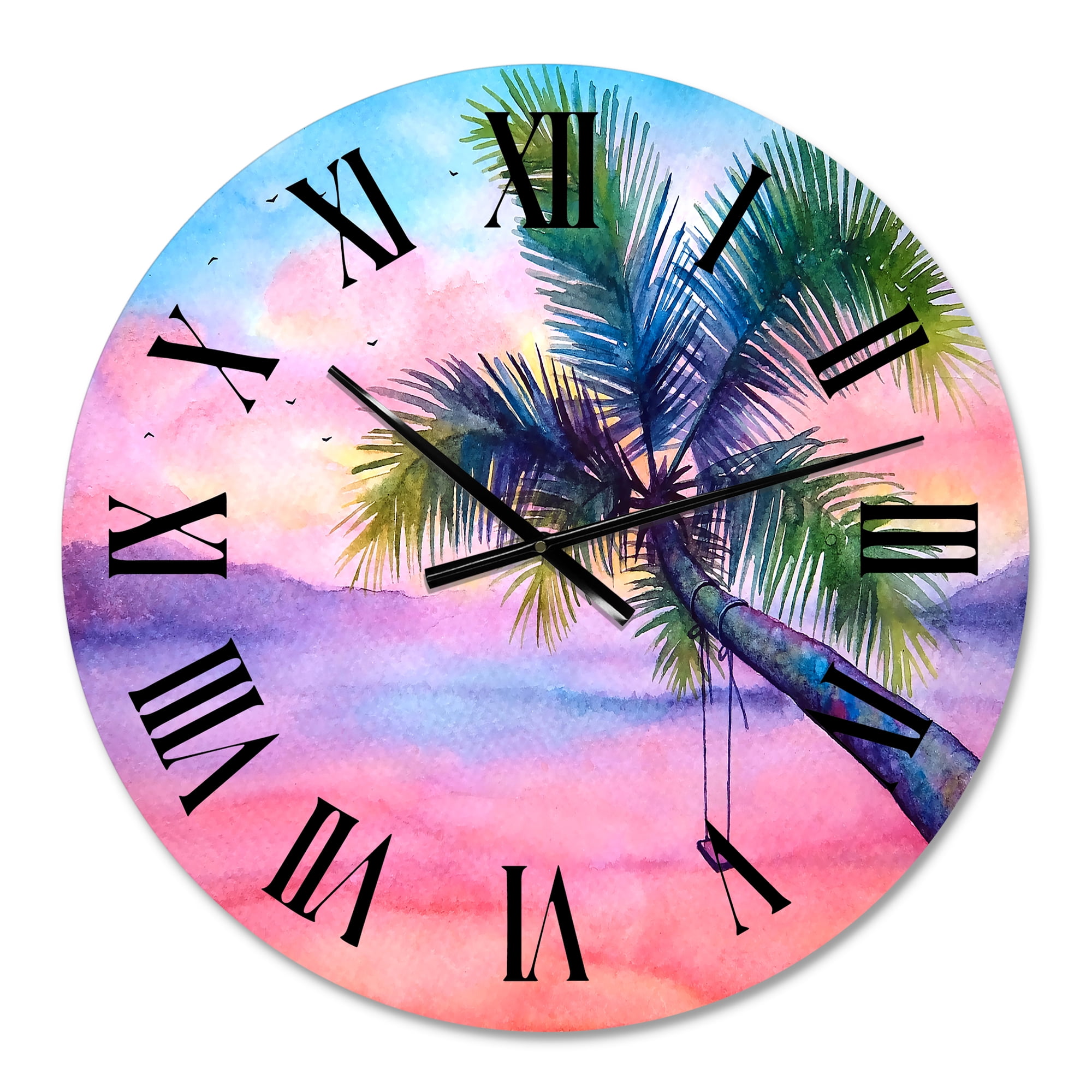 Designart 1 in Quartz Coastal Wall Clock