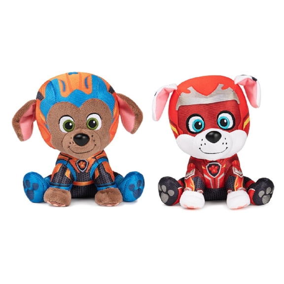 Gund Paw Patrol The Mighty Movie Plush Bundle of 2, 6 Inch Zuma and Marshall