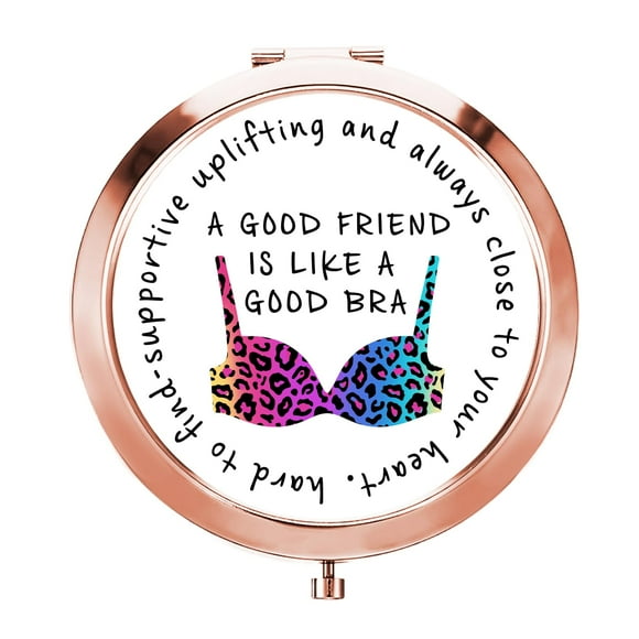 GAOLZIUY Regalos divertidos para amigas para mujeres Regalos de amistad para mejores amigas Hermanas Mejores amigas Espejo compacto de oro rosa Cumpleaños Boda para mejores amigas Un buen amigo es com
