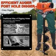 thumbnail image 3 of Jacgood 85CC Auger Post Hole Digger, 3KW Post Hole Auger Gas Powered with 3 Auger Drill Bits(4" & 6" & 8") + 2 Extension Rods (12" & 20")for Farm Garden Plant, 3 of 6