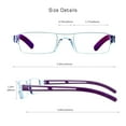 thumbnail image 5 of 5 Pairs Reading Glasses, Blue Light Blocking Glasses, Computer Reading Glasses for Women and Men, Fashion Square Eyewear Frame (Purple,+2.00 Magnification), 5 of 6