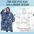 thumbnail image 4 of Oversized Wearable Blanket Hoodie,Blue Baseball Silhouette Pattern Sherpa Blanket Hoodie with Super Pockets,Super Warm Fuzzy Pullover for Women & Men, 4 of 6