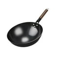thumbnail image 5 of Fancyes Wok Pan Chinese Wok with Wooden Handle Traditional Boiling Cookware Gas Universal Induction Cooker Saute Pan Round Bottom Wok 36CM, 5 of 8