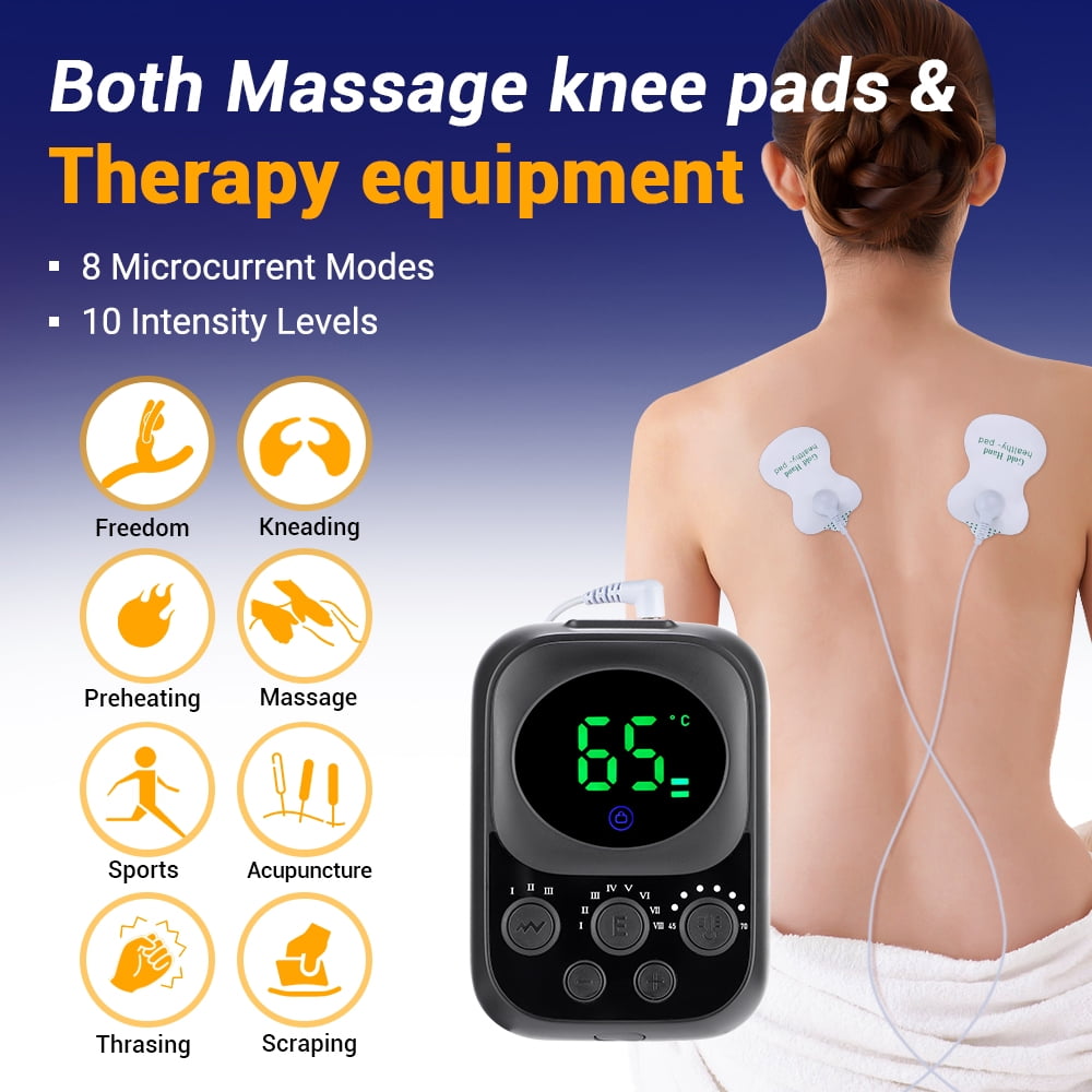 Cordless Heating Knee Massager, 3 in1 Wraps for Knee Shoulder Elbow, Heating Pad with 3 Level Force and 6 Temperature Levels, Relieve Joint Pain And Pressure, Suitable For Office, Study
