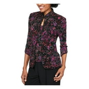 ALEX EVENINGS $139 Womens New Purple With Short Cardigan, Top PM Petites B+B