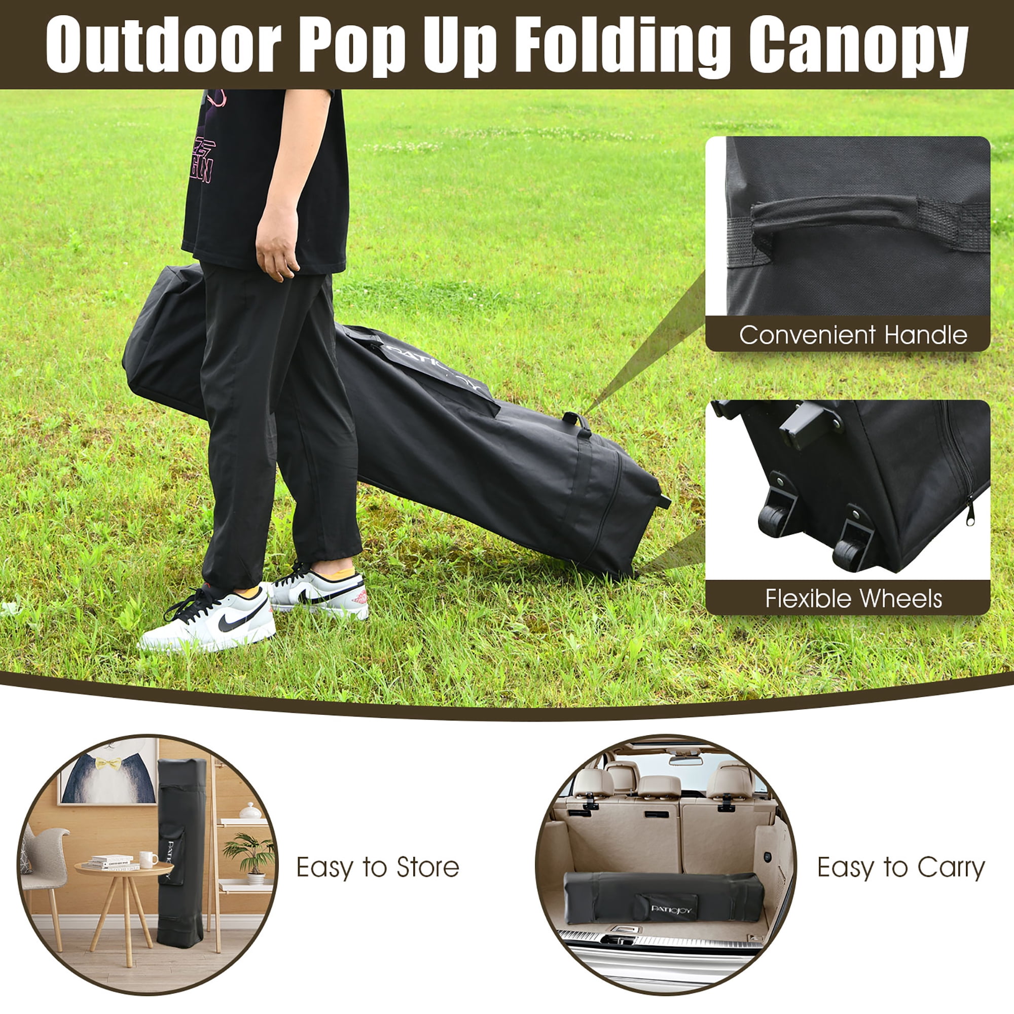 Costway 13’ x 13’ Double Roof Gazebo Canopy, Waterproof Oxford Fabric
