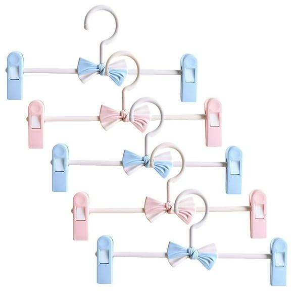 HLONK5 Pcs Children Hanger Pant Hangers Space Saving Skirt Jeans Kid Telescopic Pants Baby