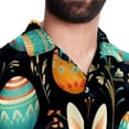 thumbnail image 5 of Easter Men's Short Sleeve Poplin Shirt - Casual Printed Button Down Short Summer Beach Shirts Unisex940, 5 of 6
