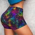 thumbnail image 4 of Balery Bright Universe Pantalones cortos de entrenamiento estampados para mujer, sin costuras, ajustados, para gimnasio, yoga, correr, deportes, ejercicio activo, fitness.-Medium, 4 of 8