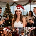 thumbnail image 4 of Christmas Sequin Santa Hat, Plush Christmas Hat with Bow for Women or Men, Glittery Sparkly Santa Hat for Adults, New Year Xmas Festival Party, 1 Pcs, 17.7x12.6", 4 of 6