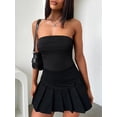 thumbnail image 4 of SMZ Women's Sexy Strapless Ruched Bodysuit Tube Top Sleeveless Trendy Body Suits, 4 of 6