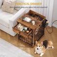 thumbnail image 7 of Hzuaneri 24.6'' Dog Crate Furniture with Flip-Top Storage, Pet End Table with Charging Station, Wooden Dog Kennel for Small Dogs, Rustic Brown, 7 of 7