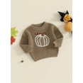thumbnail image 3 of Musuos Baby Boys Girls Halloween Sweater 0-3Years Casual Pumpkin/Ghost Embroidery Long Sleeve Warm Pullover Infant Knitwear, 3 of 7