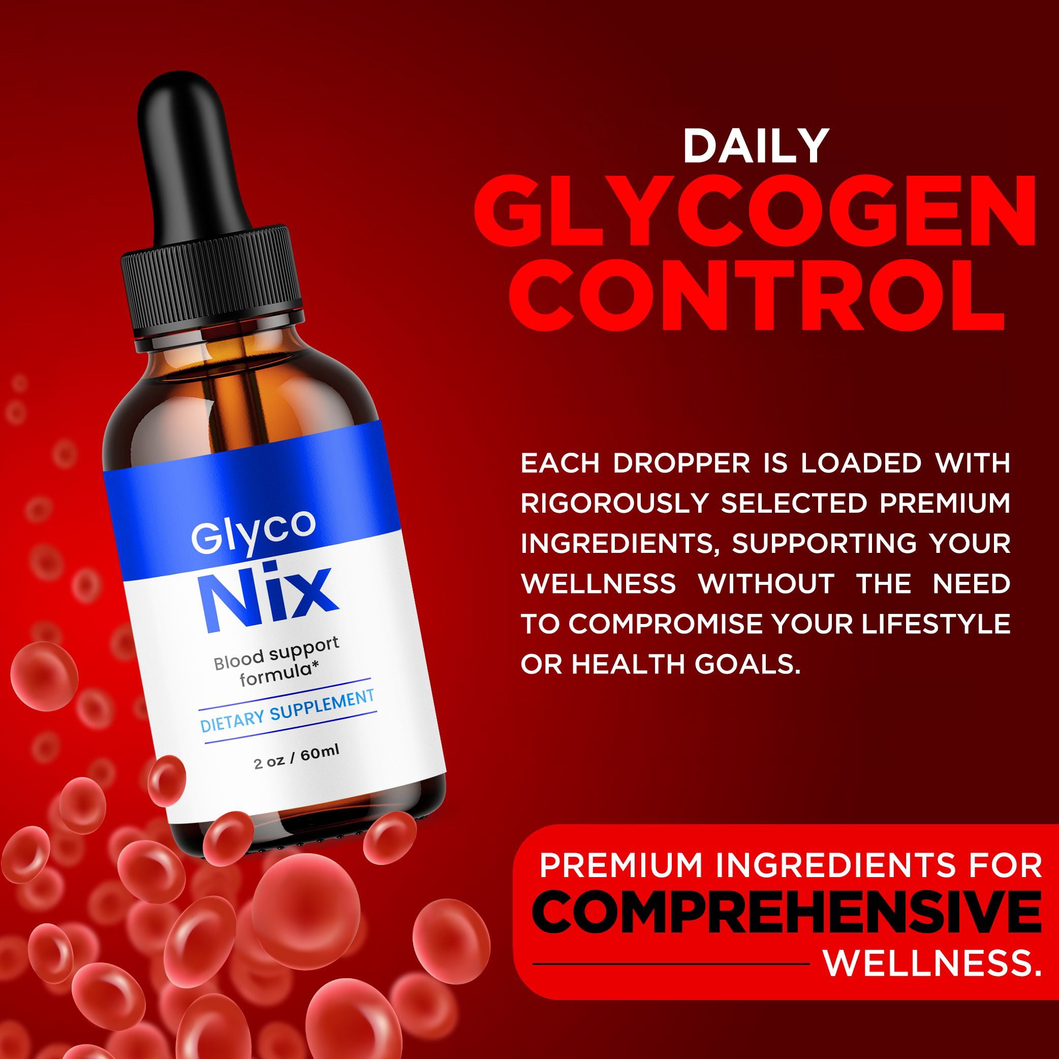 Glyco Nix Advanced Formula Drops Natural Support Supplement 60 Servings