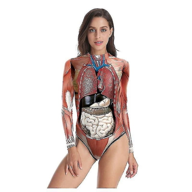 Mono elástico con estampado de músculos para fiesta de Halloween en 3d, traje de cuerpo de anatomía humana, disfraz de Cosplay, Catsuit