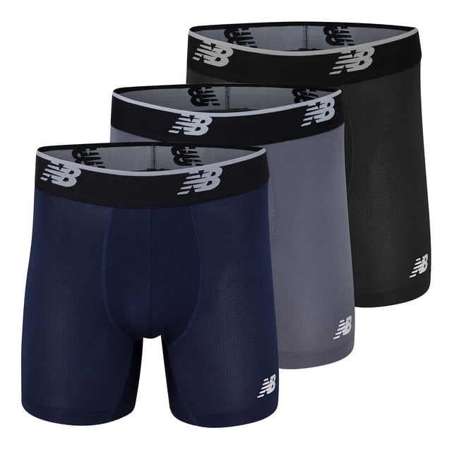 Calzoncillos bóxer New Balance Mesh 5 No Fly para hombre, 4XL (paquete de 3)