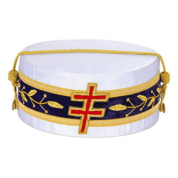 33rd Degree Scottish Rite Crown Cap - Hand Embroidery,Purple Band with Gold Trim