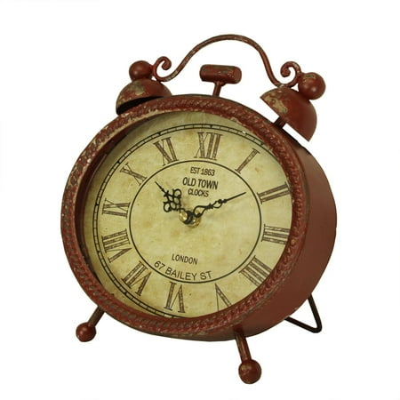10 Battery Operated Antique Style Metallic Red Weathered Oval