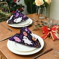 thumbnail image 3 of 4 Pack 20'' x20" Satin Table Napkins Dinner Napkins for wedding Party Decoration events Purple Flowers and Pumpkins, 3 of 6