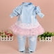 thumbnail image 2 of Yao Conjuntos de ropa vaquera para bebés y niñas, conjuntos de 3 piezas, camiseta, chaqueta vaquera y pantalones vaqueros (rosa 2-3 años), 2 of 5