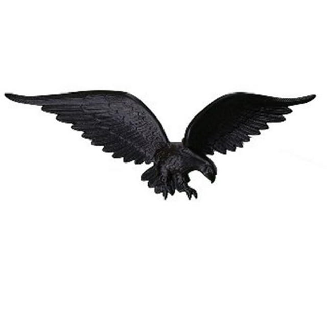 Montague Metal Products 24 In. Satin Black Flagpole Wall Eagle