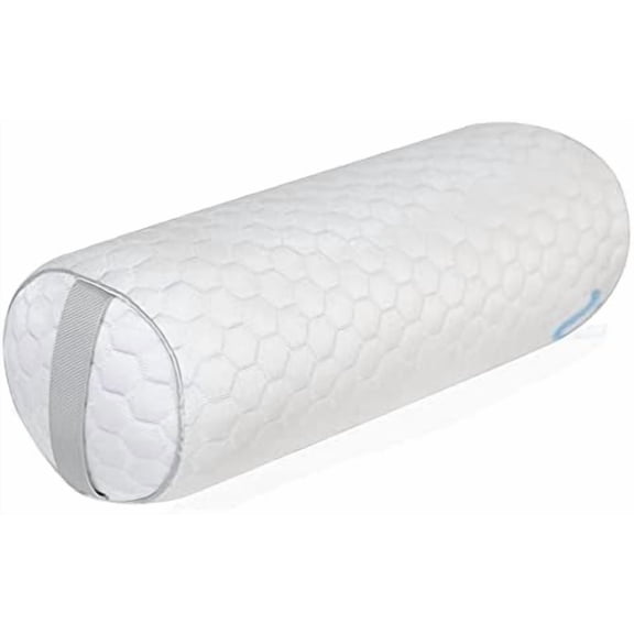 Adjustable Firmness Bolster Roll Pillow for Under Knee Support or Between Legs for Side Sleepers Shredded Latex Cyliner with Removable Cooling Cover 18x6