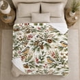 thumbnail image 4 of Winter Birds And Snowy Pinecones, Watercolor Winter Botanical Illustration for Birdwatching Enthusiasts, Christmas Gift, Cozy Flannel Blanket with Home Decor for Living Room and Bedroom, 4 of 7