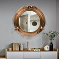 thumbnail image 6 of Nagina International Antique Copper Premium Nautical Maritime Ship's Porthole | Authentic Rustic Appeal Porthole Mirrors & Windows (Mirror, 8 Inches), 6 of 9