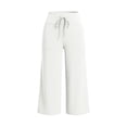 thumbnail image 4 of Gytharion Women's Summer Capri Pants with Pockets Casual Wide Leg Capri Pants Flowy Waisted Drawstring Capri Pants, 4 of 4