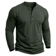 thumbnail image 6 of Stamzod Long Sleeve Henley Shirts for Men Casual Pullover Button Up Shirt Soft Home Cotton Oversized Tshirts Army Green XXL, 6 of 8