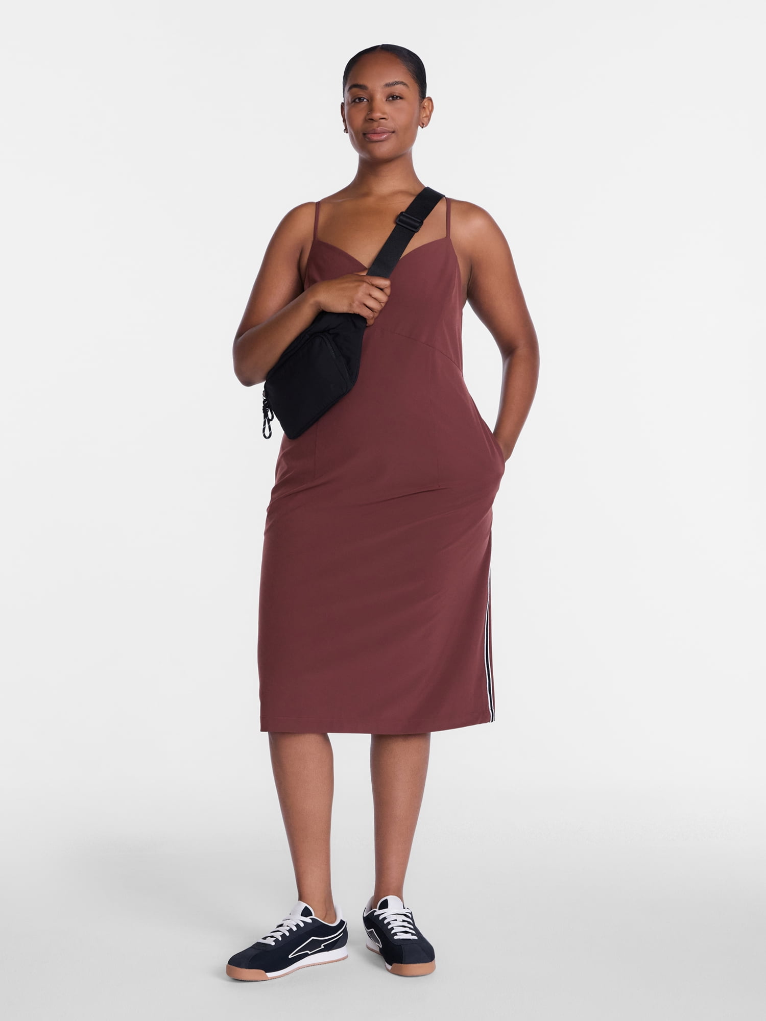 Avia Women’s Feather Stretch Midi Dress, Sizes XS-XXXL