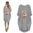 thumbnail image 2 of LYXSSBYX Christmas Dresses Women Plus Size Clearance The Fashion Women's Winter Plus Size Loose O-Neck Pocket Christmas Printed Dress, 2 of 6