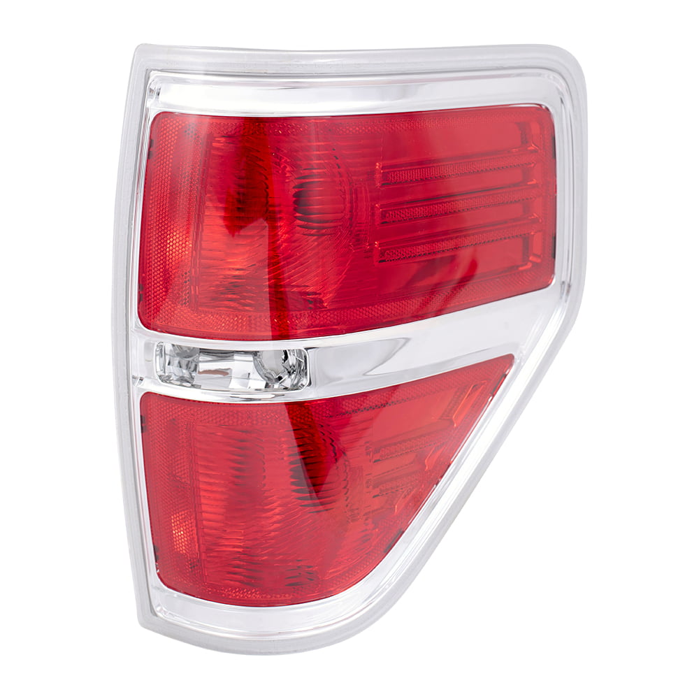 Driver and Passenger Taillights Tail Lamps with Chrome Trim Replacement for Ford Pickup Truck AL3Z13405A AL3Z13404A 