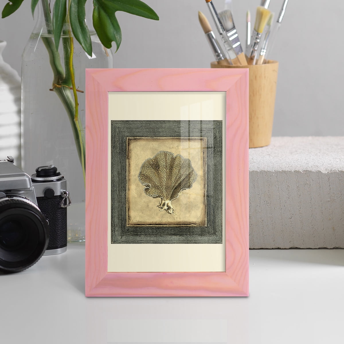 Mini Exotic Coral VI (U) - Framed Print w/glass - Sunset Pink