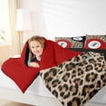 thumbnail image 3 of Castle Fairy Red Billiards Twin Comforter Sets 2pcs, Vintage Leopard Print Bedding Set, Brown Red White,Black Reversible,1 Comforter and 1 Pillowcase, 3 of 6