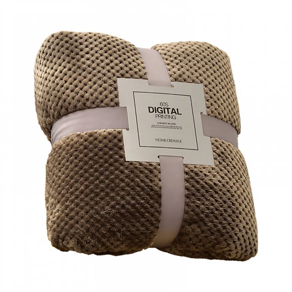 AUQ Throw Blanket,Tight Stitching Detail Cute Blanket,Durable Strength Bed Throw Blanket,Coffee,70*78in