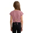 thumbnail image 4 of SGFCWSX Girls T Shirts Cropped Crew Neck Short Sleeve Bow Print Casual Soft Lightweight Daily Tops for Kids Pink Size 18M, 4 of 6
