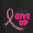 thumbnail image 6 of Wild Bobby Breast Cancer Awareness Never Give Up Fight Cancer Front and Back Women Tee, Black, Large, 6 of 6