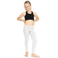 thumbnail image 4 of Stretch Is Comfort Girl's Set of 3 Cotton Footless Leggings Black Navy-Blue White XX-Small, 4 of 6
