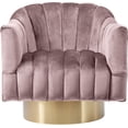 thumbnail image 4 of Meridian Furniture Farrah Pink Velvet Swivel Accent Chair, 4 of 14