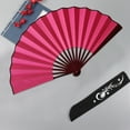 thumbnail image 3 of BAOQIN Red Bone Folding Fan, Folding Silk Hand Fan&nbsp;Tai Chi Kung Fu Foldable Hand Fans&nbsp;Performance Decoration for Diy Hand Painted Art Calligraphy Advertising （J）, 3 of 5