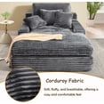 thumbnail image 5 of 75.2''Oversized Chaise Lounge Chair Indoor,Plush Upholstered Sleeper Sofa, Lazy Lounge Reading Chair Bed,Comfy Corduroy Cloud Sofa with Deep Seat for Living Room,Bedroom,Office, 5 of 7