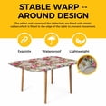 thumbnail image 4 of Pink Spring Floral Table Cloths for 5 Foot Rectangle Tables, Vintage Summer Botanical Patio Waterproof Elastic Fitted Tablecloths, Washable Rectangular Table Cover for Camping, 4 of 8
