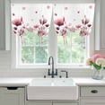thumbnail image 4 of Watercolor Flowers Balloon Curtains for Windows, Bedroom Curtains 54 Inch Length, Spring Pink Ink Floral Botanical Tie Up Curtains Panels Thermal Insulated Bathroom Curtains Window 42"x54", 4 of 8