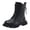 Black, variant on Wdgfv Kids Girls Black Patent Leather Platform Combat Boots Fashion Side Zipper Wide Toe Lace Up Sole High Top Motorcycle Boots 4.5-5 Years