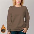 thumbnail image 5 of Women's 400g Heavyweight Velvet Crewneck Casual Sweatshirt Fleece Pullover, 5 of 15