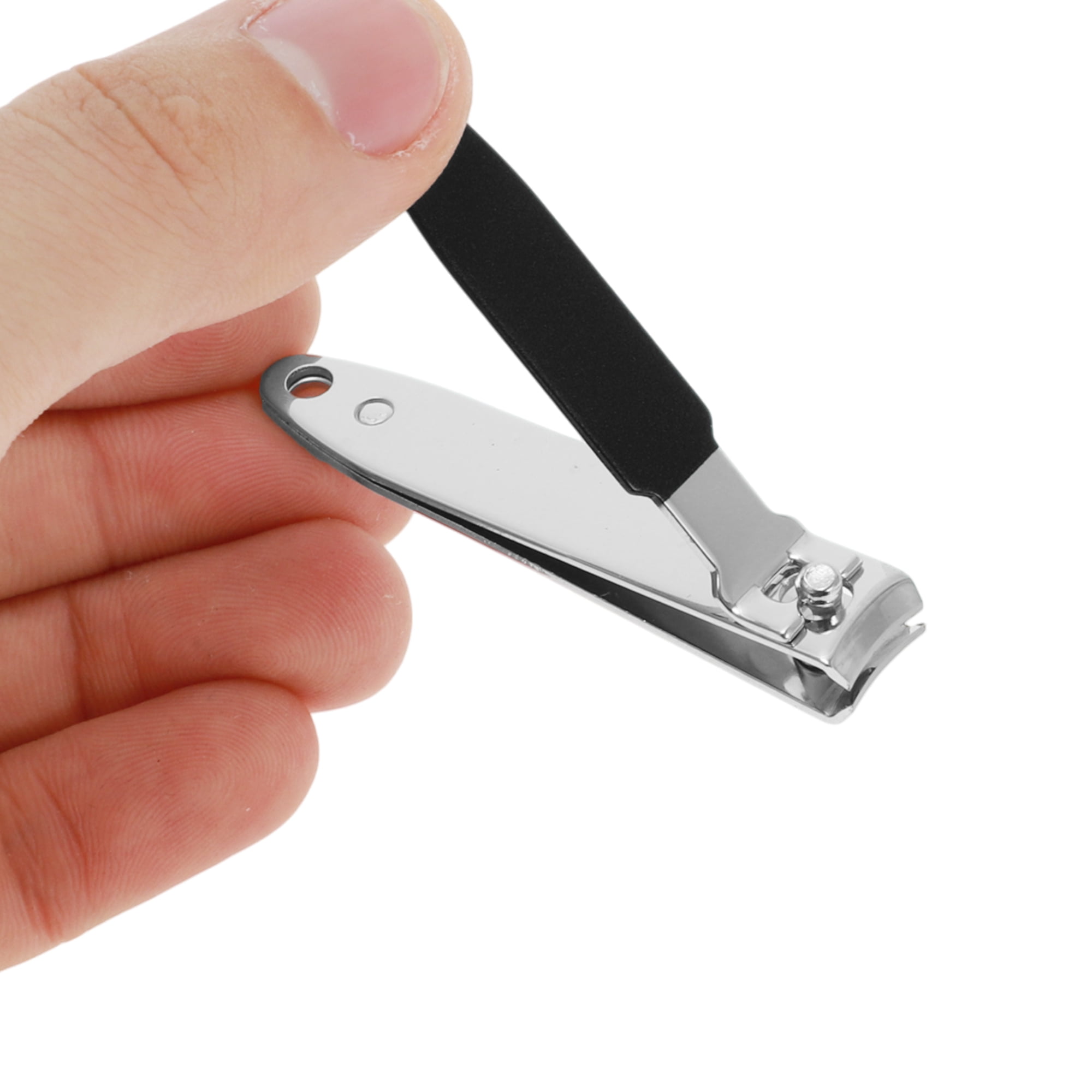 Unique Bargains 6pcs Mirror Box Stainless Steel Nail Clippers Set 2.56" Length Black